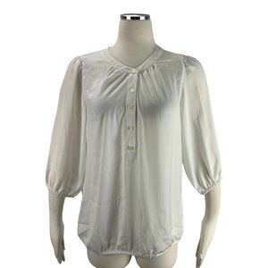 LOFT LP Large Petites Blouse White Soft Machine Wa